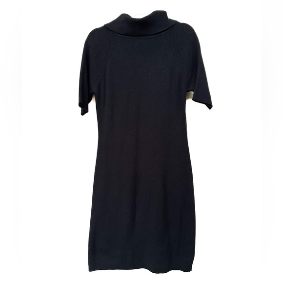 Calvin Klein  asymetrical zipper high neck sweater dress, black, pull on - Picture 6 of 6